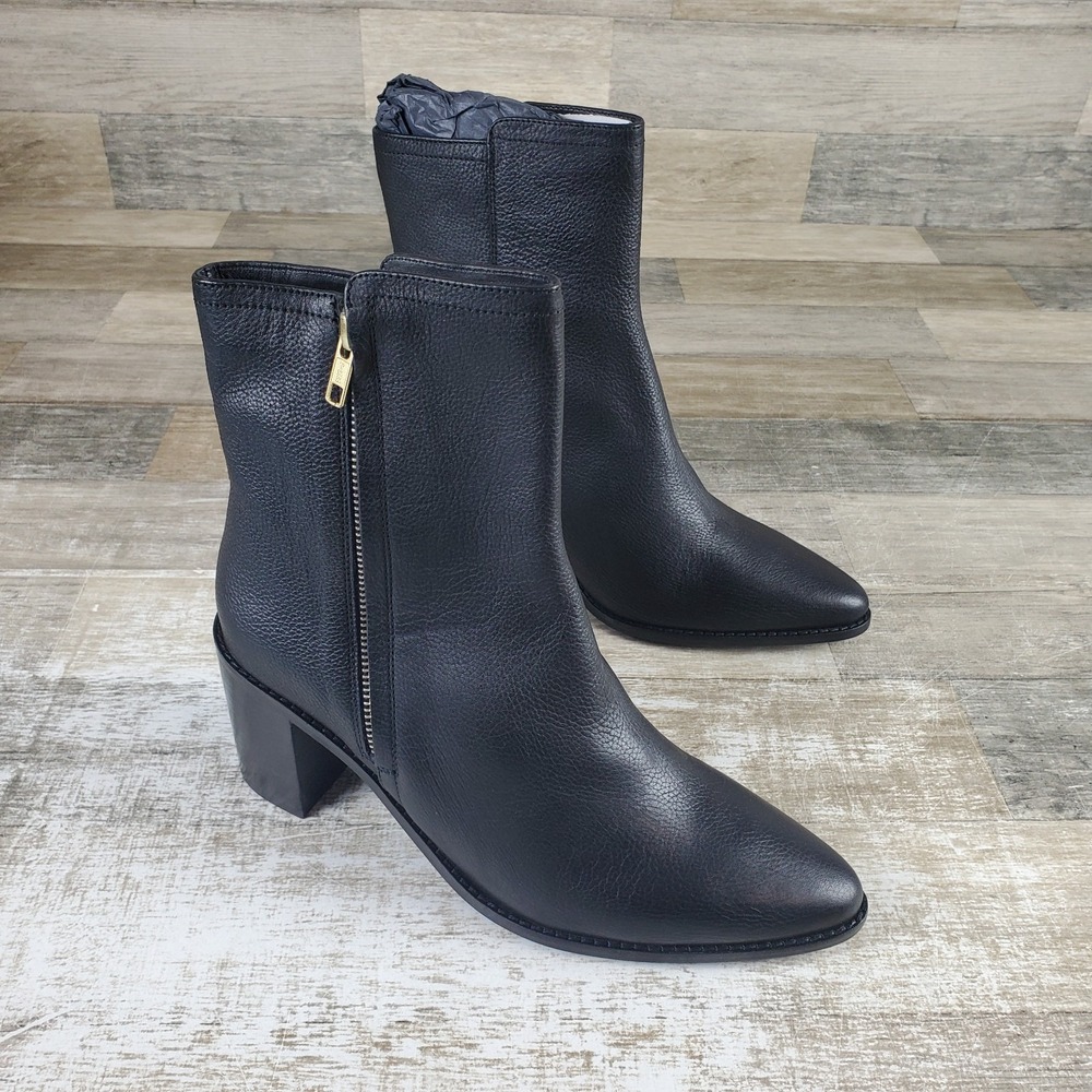 Seychelles Desirable Womens‎ Ankle Boots Sz 8 Black Leather Side Zip Block Heel